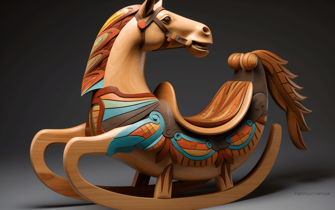wooden horse rocking chair