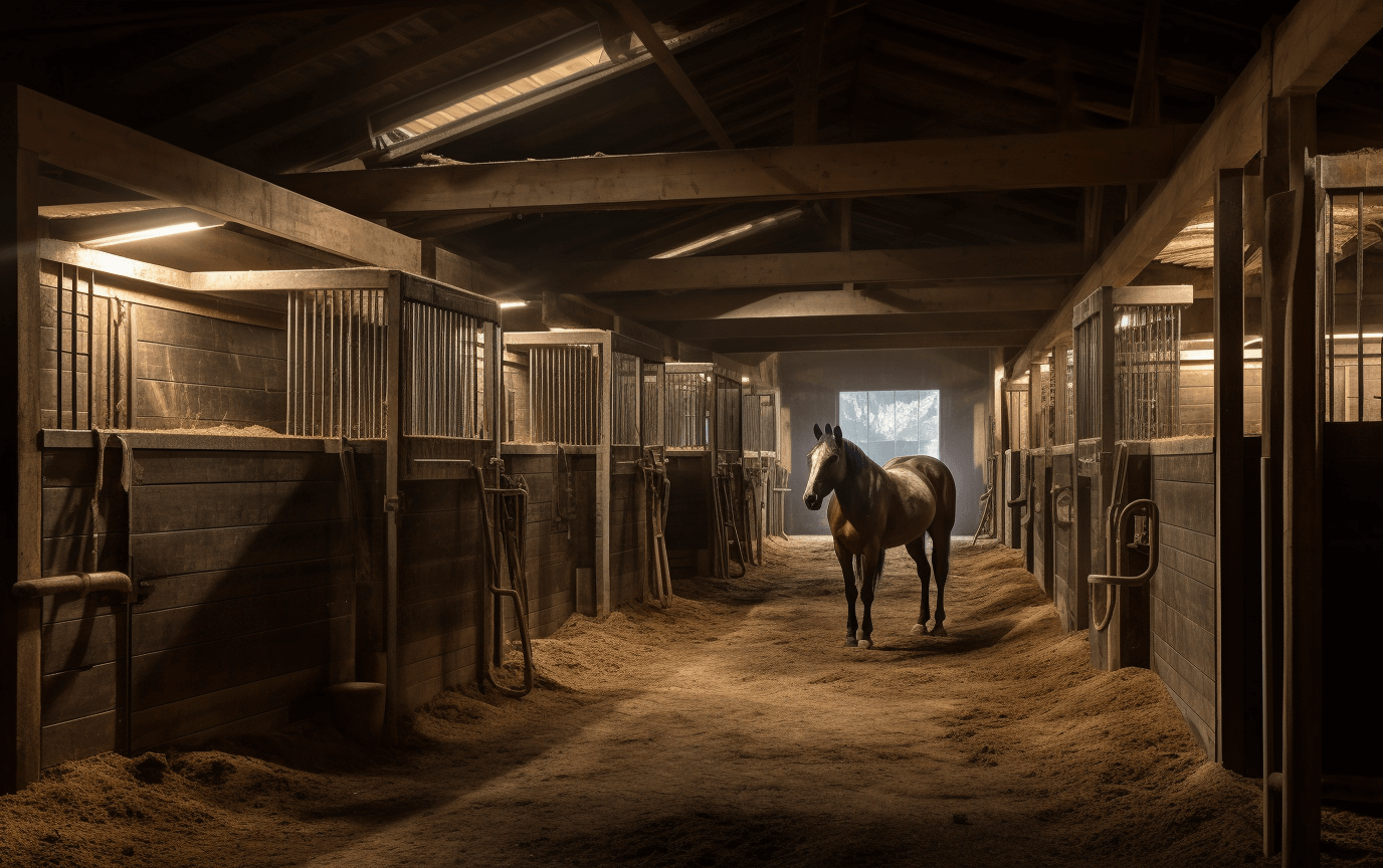 builders building horse stable